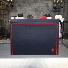 AAA Louis Vuitton M63394 Pochette Voyage Taiga Leather Bleu Marine