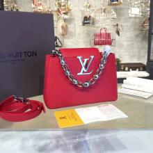 Replica Louis Vuitton M42935 Capucines Mini Chain Taurillon Leather Cherry