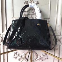 Louis Vuitton Montaigne BB Monogram Vernis Leather Black