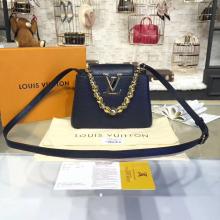 Louis Vuitton M42935 Capucines Mini Chain Taurillon Leather Navy