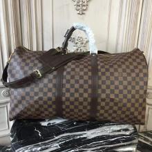 AAA Louis Vuitton N41414 Keepall Bandouliere 55 Damier Ebene Canvas LV0554