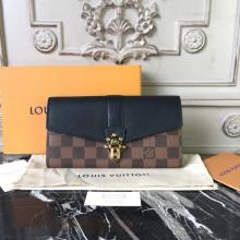 Louis Vuitton N64449 Clapton Wallet In Damier Canvas And Leather Noir