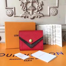 AAA Louis Vuitton M64419 Double V Compact Wallet Monogram Taurillon Leather Rubis