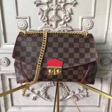 Louis Vuitton N41596 Caissa Clutch Damier Ebene Canvas Cherry