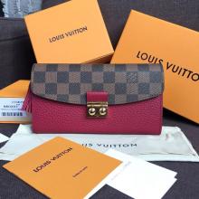 Louis Vuitton N60207 Croisette Wallet Damier Ebene Canvas Lie De Vin