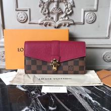 Louis Vuitton N64448 Clapton Wallet In Damier Canvas And Leather Raisin Replica