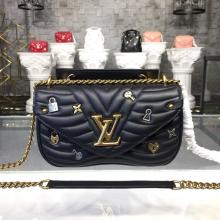 Louis Vuitton M52913 New Wave Chain Bag MM Handbag LV New Wave Leather Black