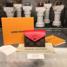 Louis Vuitton N60166 Zoe WALLET Damier Ebene Canvas Coquelicot