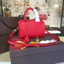 Replica Louis Vuitton M42395 Speedy Bandouliere 20 Monogram Empreinte Leather Cherry LV1060