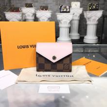 Louis Vuitton N60167 Zoe WALLET Damier Ebene Canvas Rose Ballerine