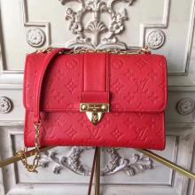 Replica Louis Vuitton M43393 Saint Sulpice PM Monogram Empreinte Leather Cerise