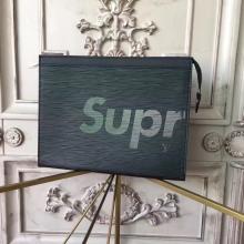 Louis Vuitton X Supreme Clutch Epi Black M41366