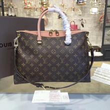 Louis Vuitton M41598 Pallas Monogram Canvas And Leather Handbag Bois De Rose Replica