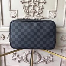 Replica Louis Vuitton N47521 Toilet Pouch GM Damier Graphite Canvas