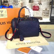 Replica Louis Vuitton M43501 Speedy Bandouliere 25 Monogram Empreinte Leather MARINE ROUGE LV1745