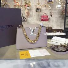 Louis Vuitton M42935 Capucines Mini Chain Taurillon Leather Taupe Replica