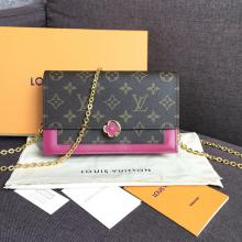 Louis Vuitton M67404 FLORE CHAIN WALLET Monogram Canvas Lie De Vin Replica