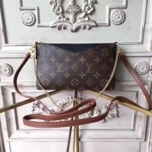 Louis Vuitton M41639 Pallas Monogram Canvas Leather Clutch Bag Noir