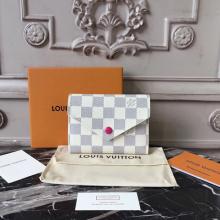 Replica Louis Vuitton N64022 VICTORINE WALLET Damier Azur Canvas Hot Pink