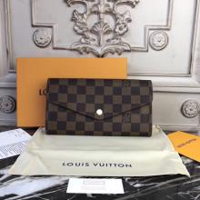 Replica Louis Vuitton N63209 Sarah Wallet Damier Ebene Brown