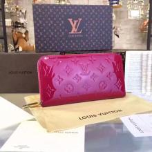 Louis Vuitton M93522 Zippy Wallet Monogram Vernis Leather Fuschia Replica