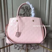 Replica Louis Vuitton M50400 Montaigne MM Monogram Vernis Leather Rose Ballerine