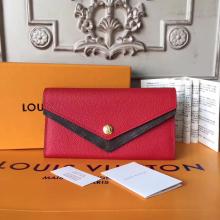 Louis Vuitton M64317 Double V Wallet Monogram Taurillon Leather Rubis Replica